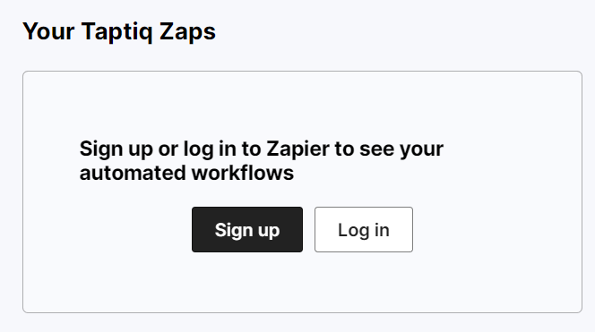 Screenshot of connecting a Zapier account