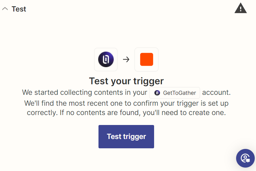 Screenshot of testing the trigger